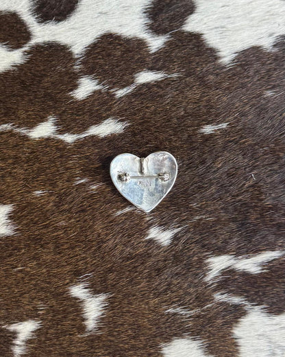 Silver One Stone Heart Pin/Pendant *Native