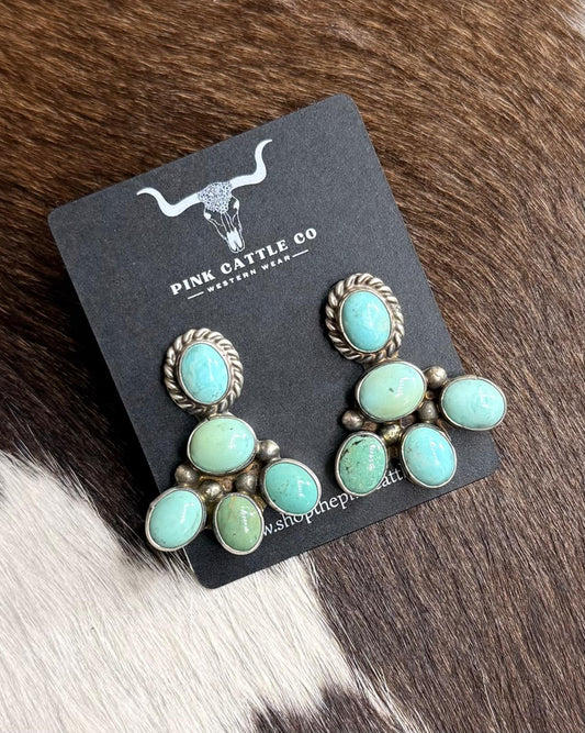 Cloud Mountain Turquoise Dangles*Native