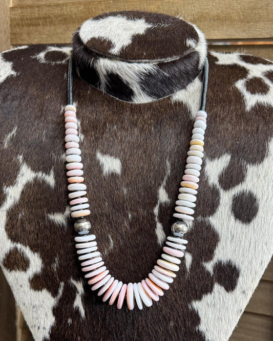 Graduated Pink Conch Necklace