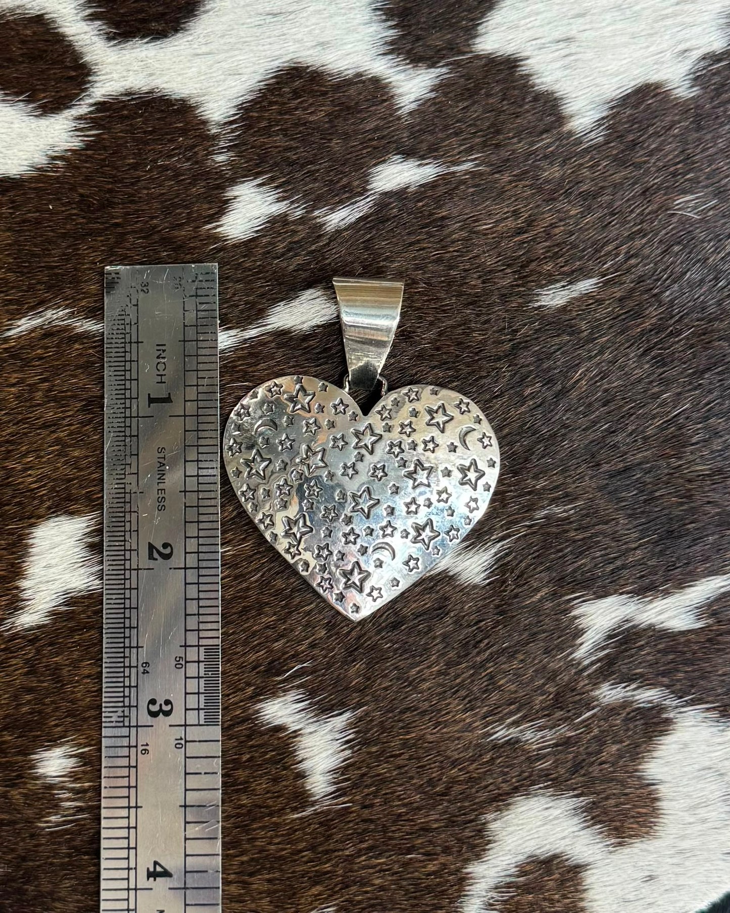 Heart Shape Moon & Stars Pendant *Native