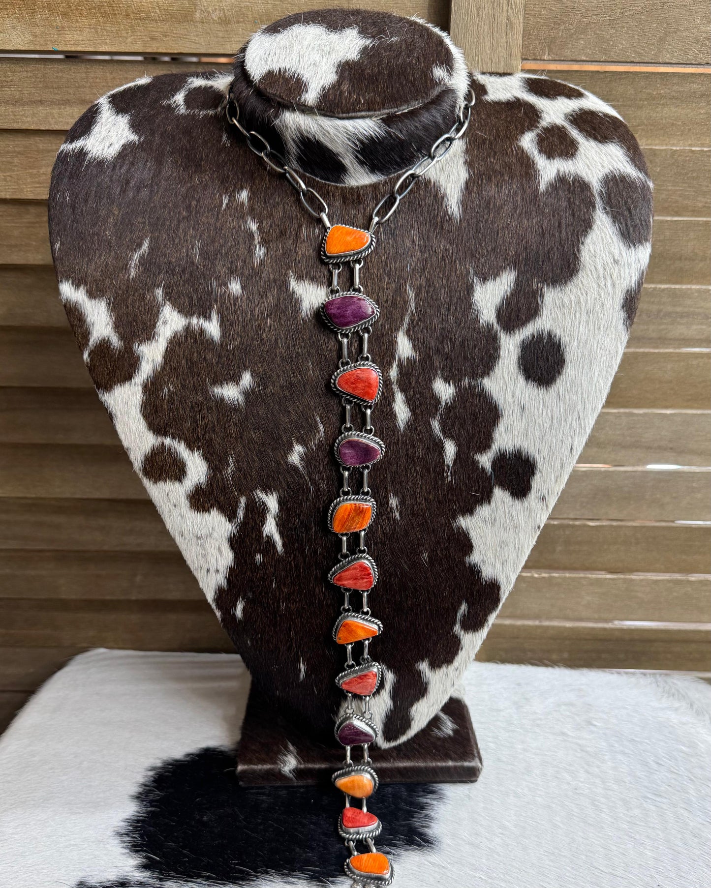 Orange & Purple Spiny Lariat Necklace *Native