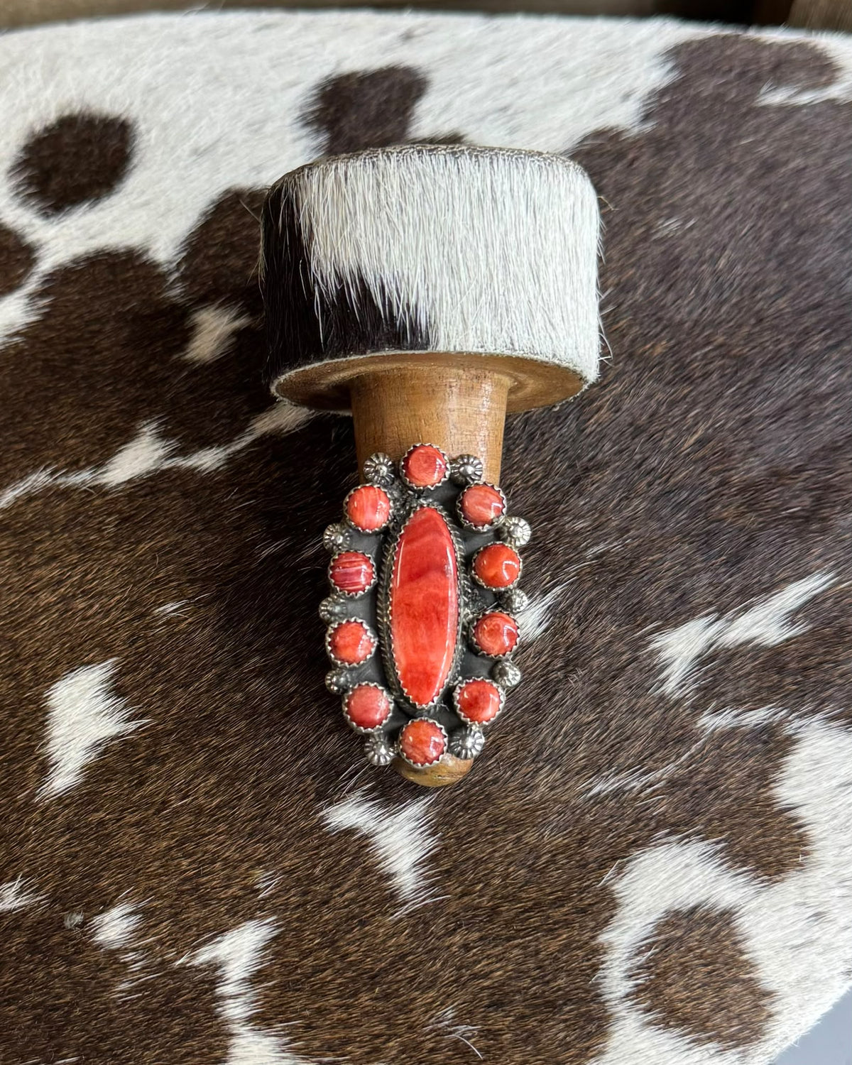 Red Spiny Cluster Ring Adj. *Native