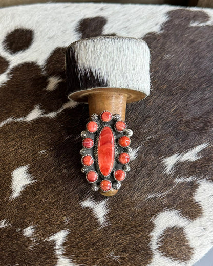 Red Spiny Cluster Ring Adj. *Native