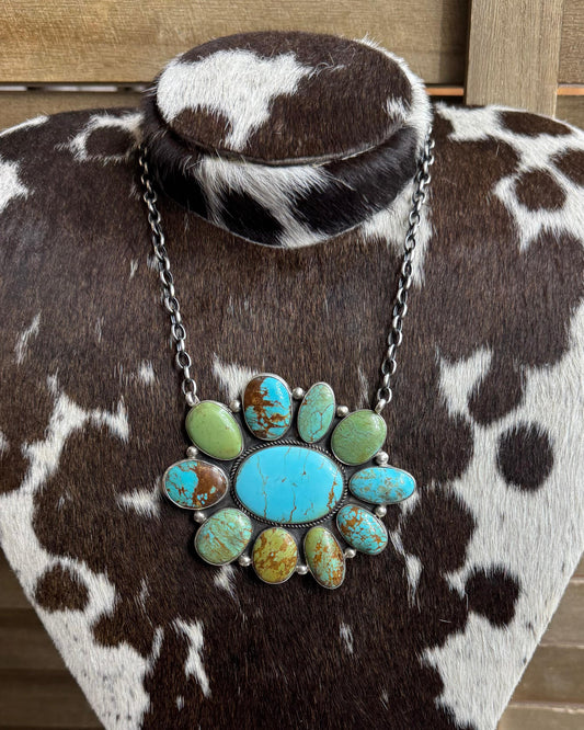 Multi Turquoise LG Cluster Necklace *Native