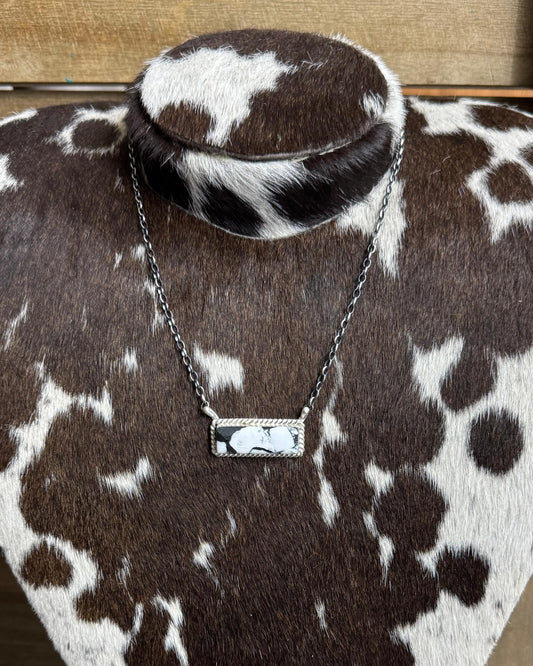 17" White Buffalo Bar Necklace *Native