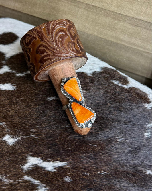 Orange Spiny Double Stone Ring *Native