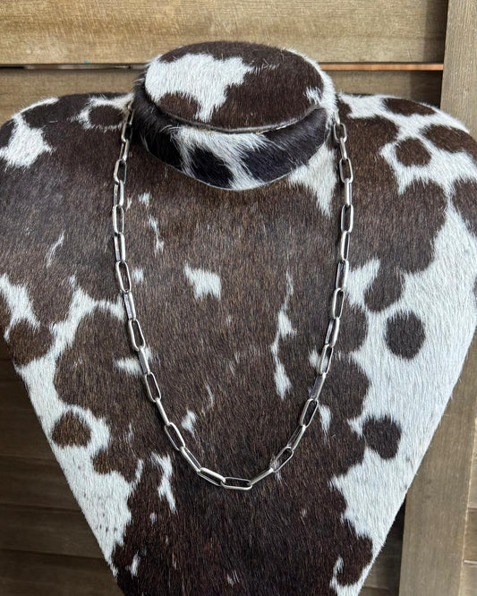 24" Thick Paperclip Chain *Native