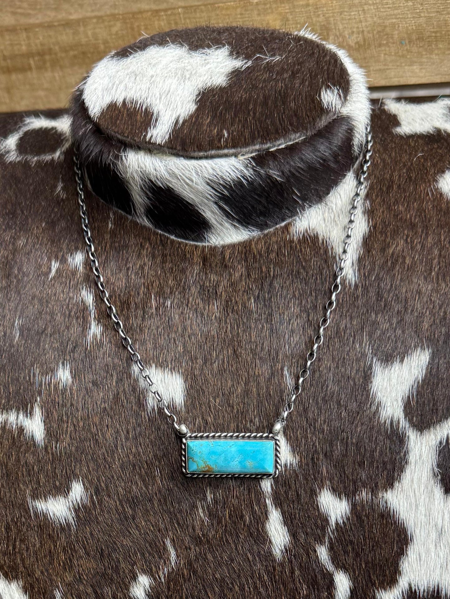 17" Turquoise Bar Necklace *Native