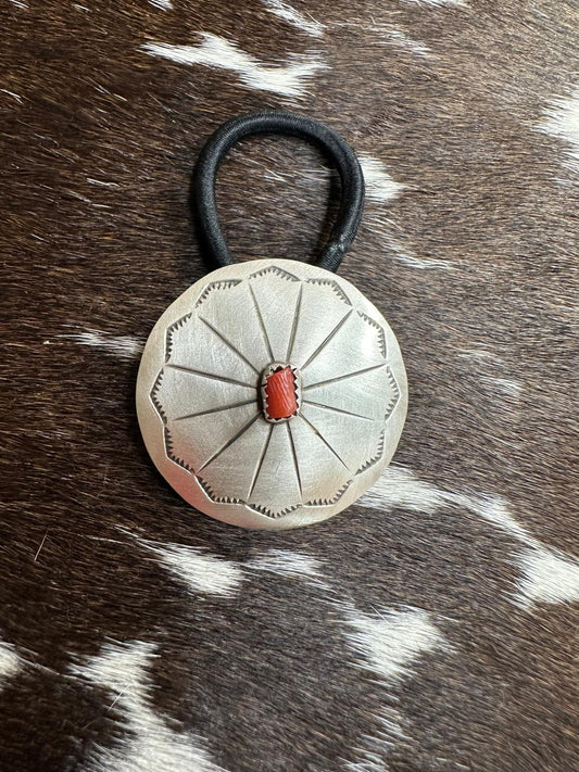 Coral Concho Hair Tie