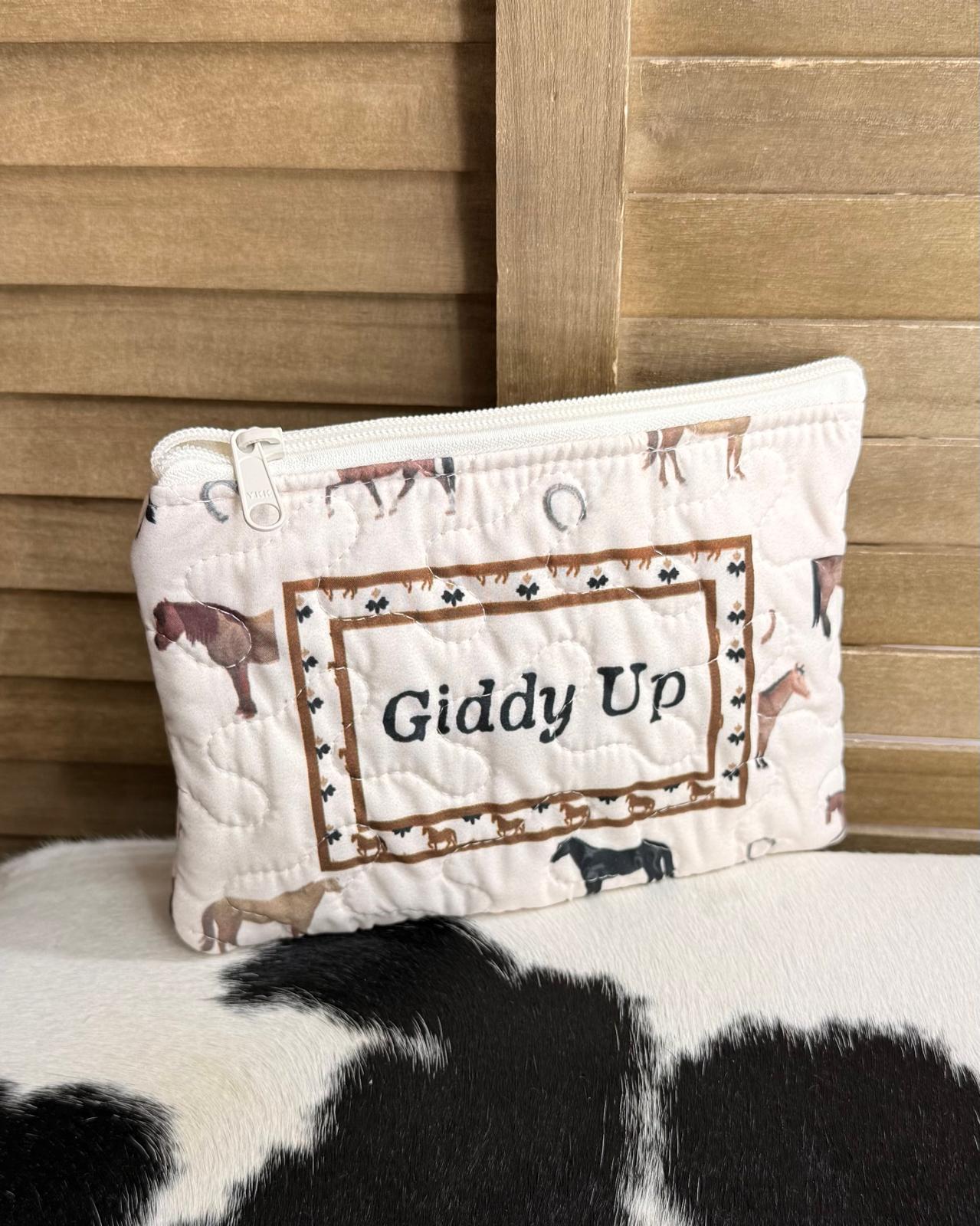 Giddy Up Quilted Small Makeup Bag