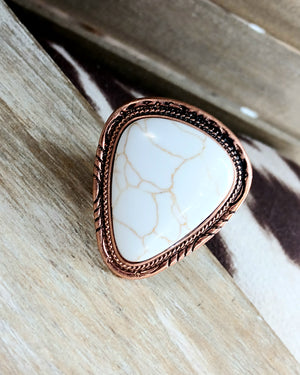 Copper with White Stone Ring