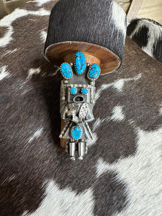 Kachina Sz 8.5 Turquoise Ring