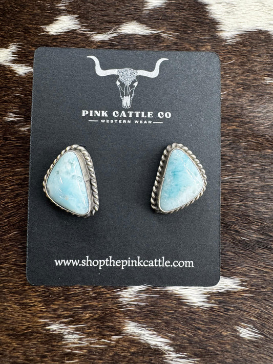 Larimar Triangle Studs *Native