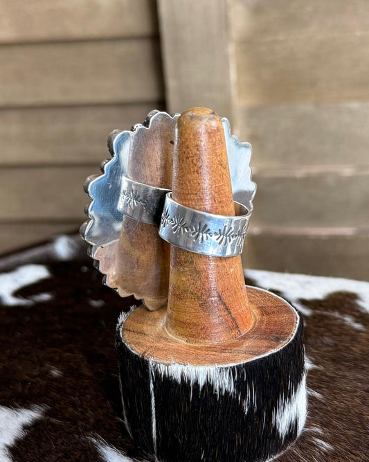 Turquoise & Pink Conch Heart Cluster Ring *Native