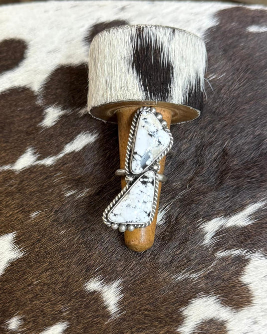 White Buffalo Double Stone Ring *Native