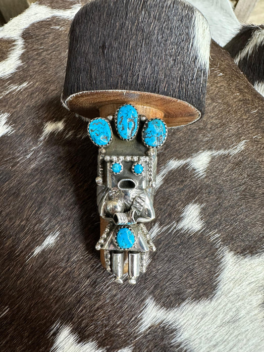 Kachina Sz 8 Turquoise Ring