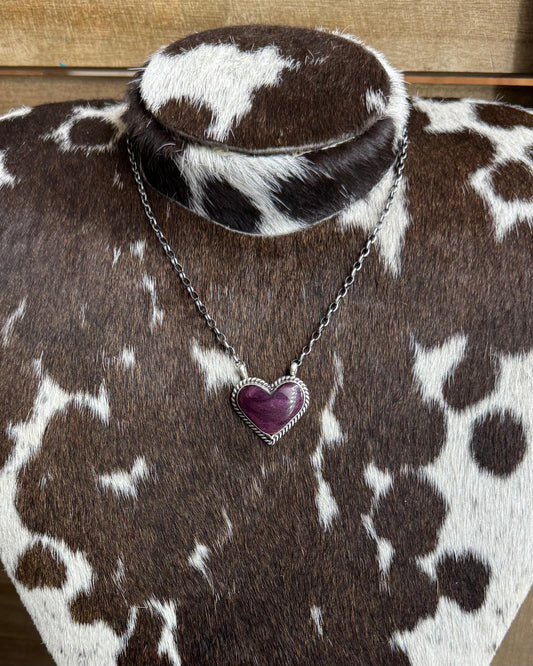 Purple Spiny Heart Necklace *Native