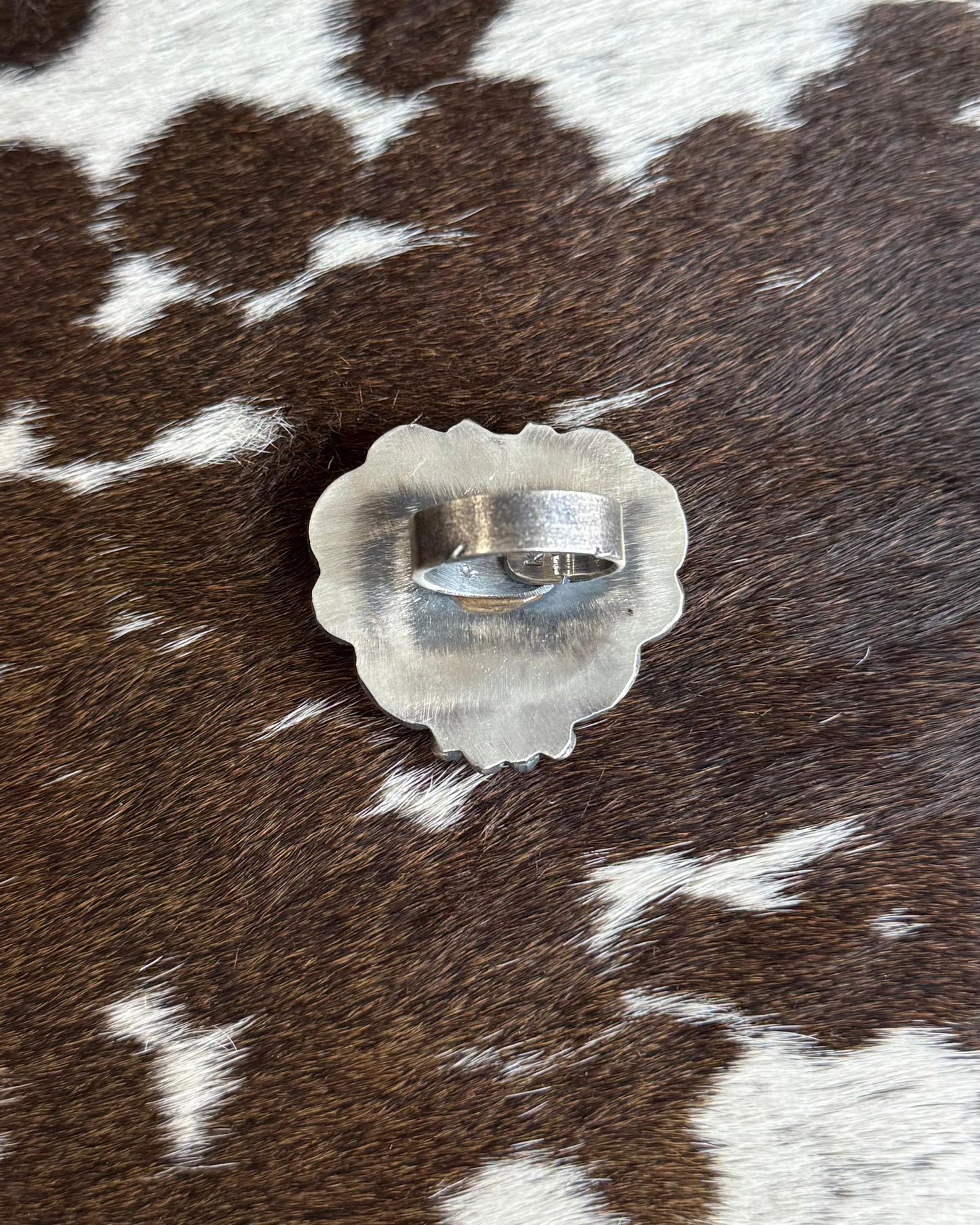 Orange Spiny Heart Ring Adj *Native
