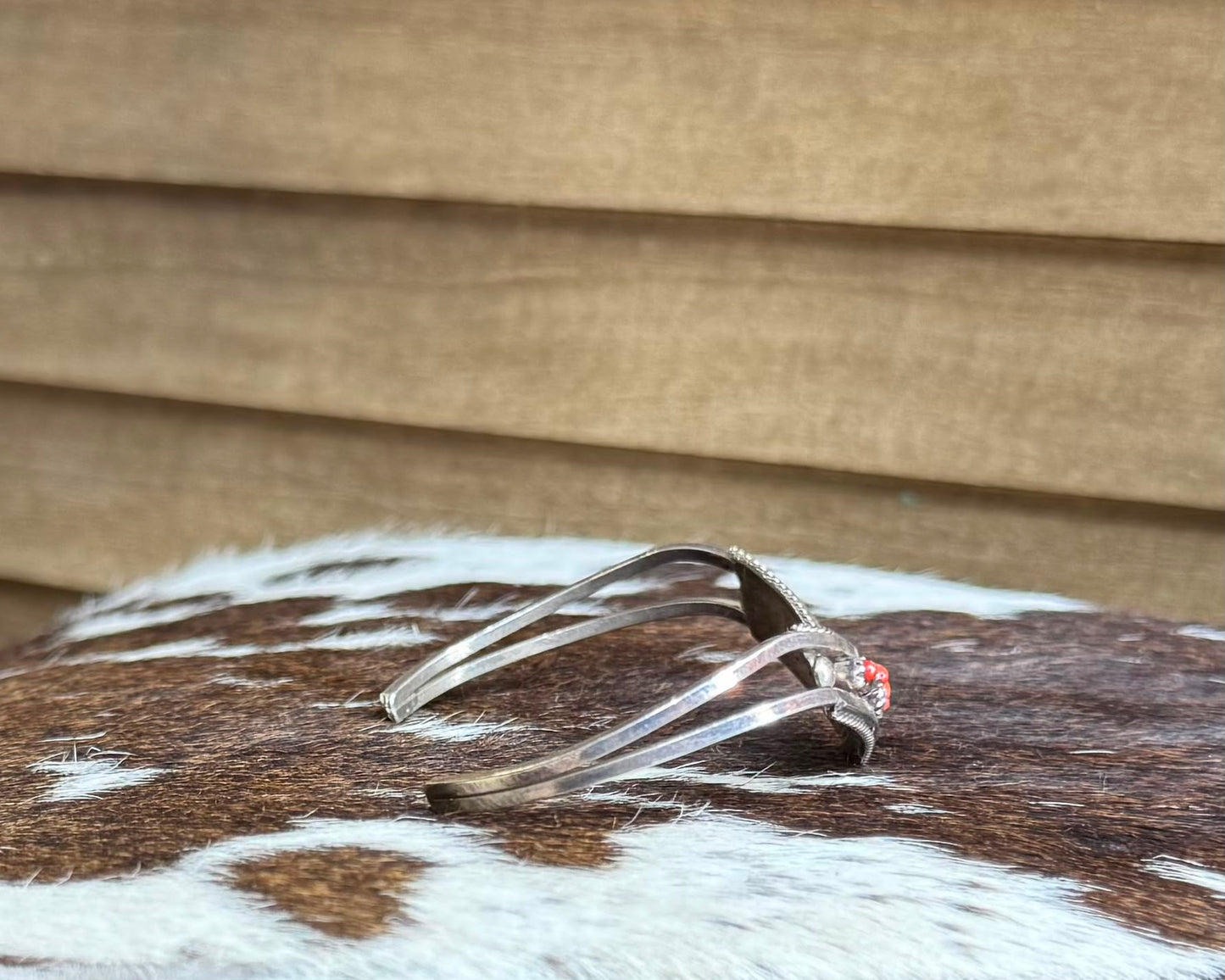 Zuni Coral Stone Cuff *Native