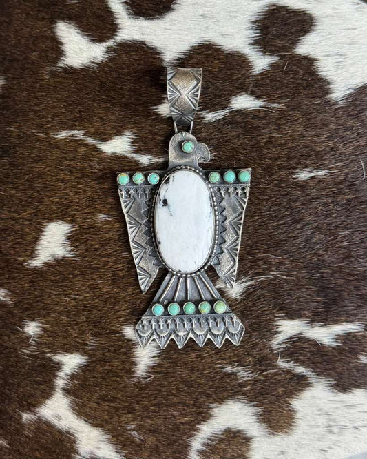 White Buffalo Thunderbird Pendant *Native
