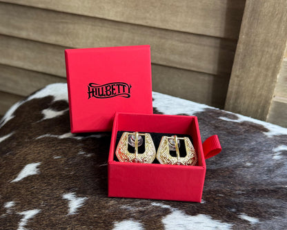 Small Gold Buckle Earrings