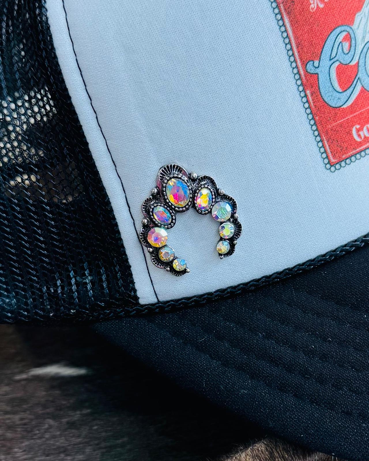 Naja Rhinestone Silver Hat Pin
