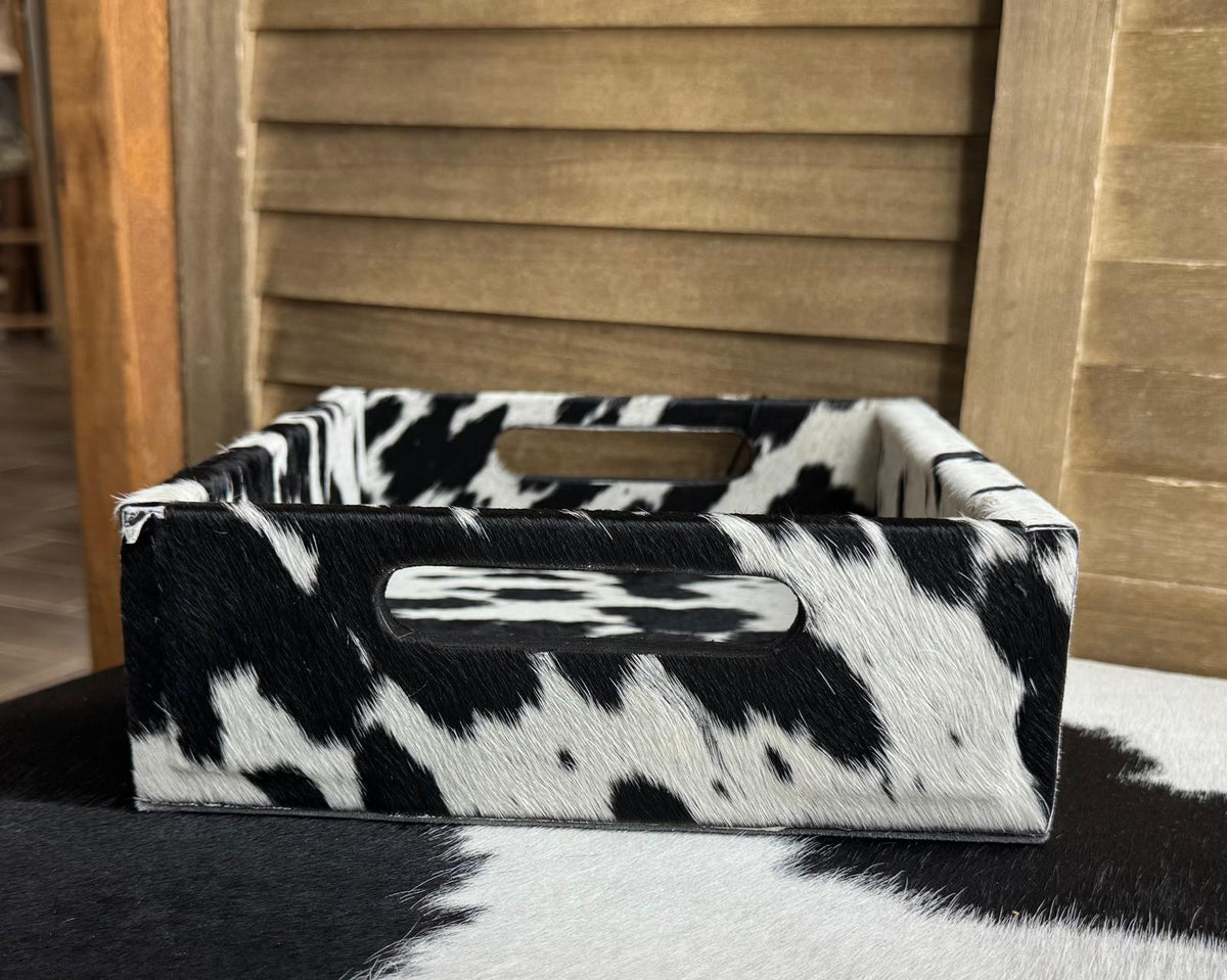 Black Cowhide Jewlery Tray