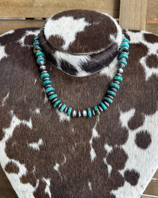 Turquoise Handmade Pearl Necklace *Native
