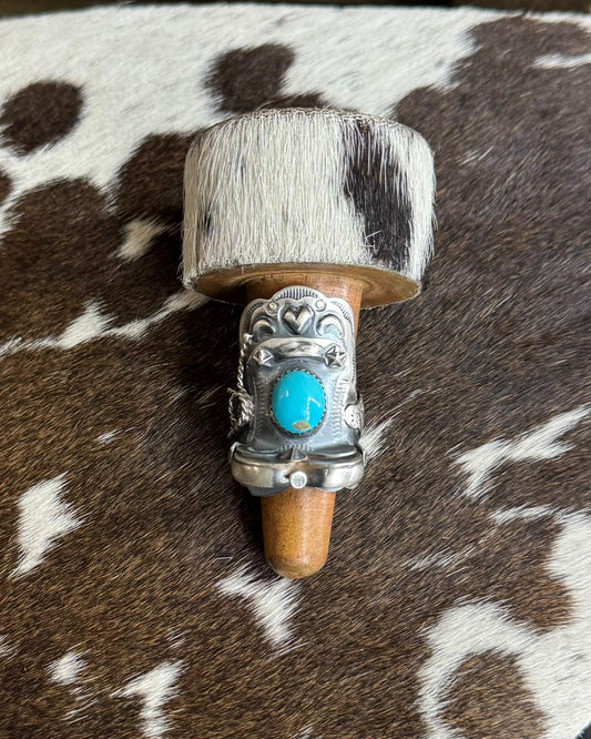Blue Turquoise Saddle Ring Adj. *Native