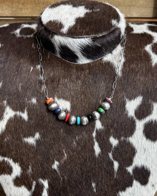 Multi Stone Stacker Necklace