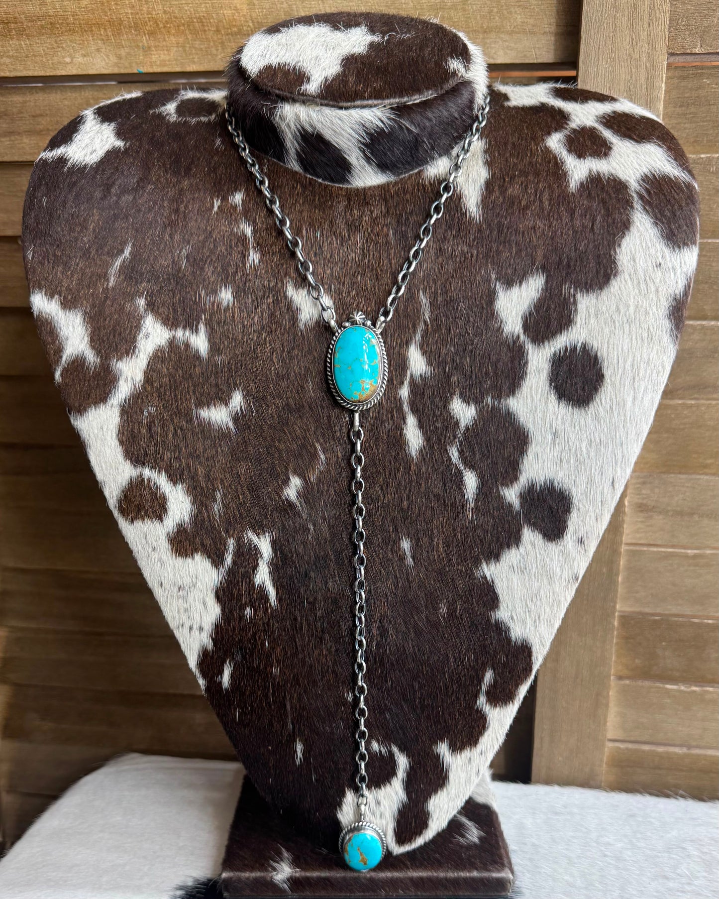 Turquoise 2 Stone Lariat *Native