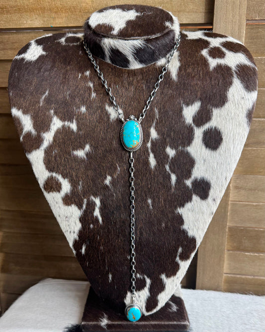 Turquoise 2 Stone Lariat *Native
