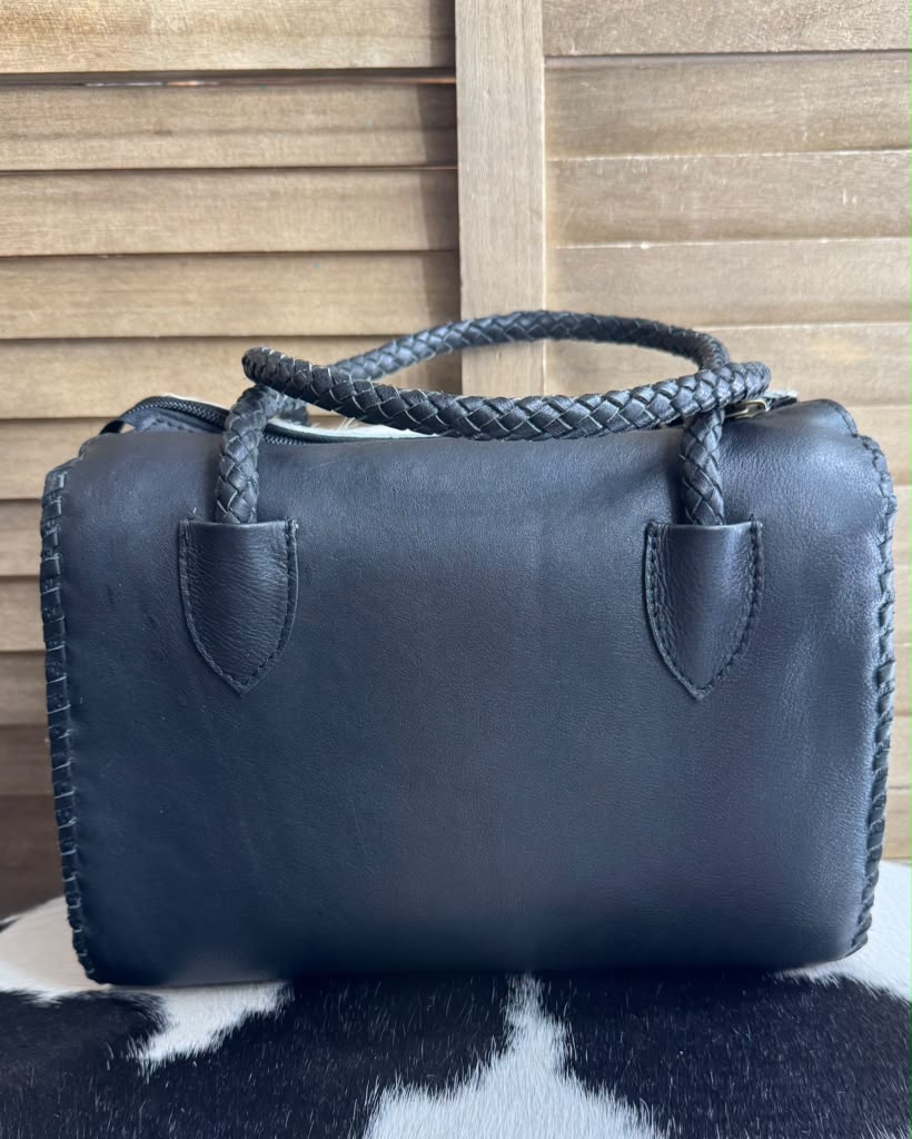 Med Loui Upcycled Black Cowhide Speedy