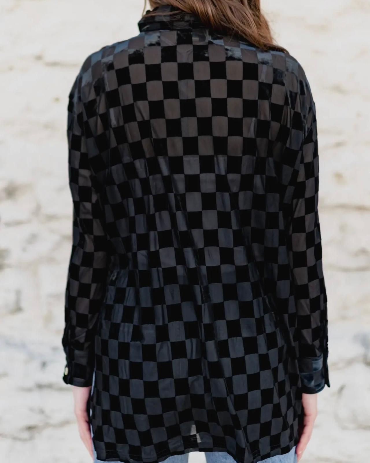 Velvet Checkmate Button Up