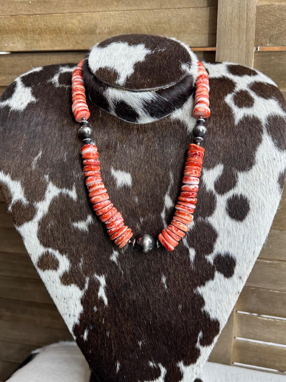 Red Spiny Pearl Graduated Necklace *NonNative