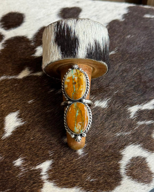 Royston Ribbon Double Stone Adj Ring