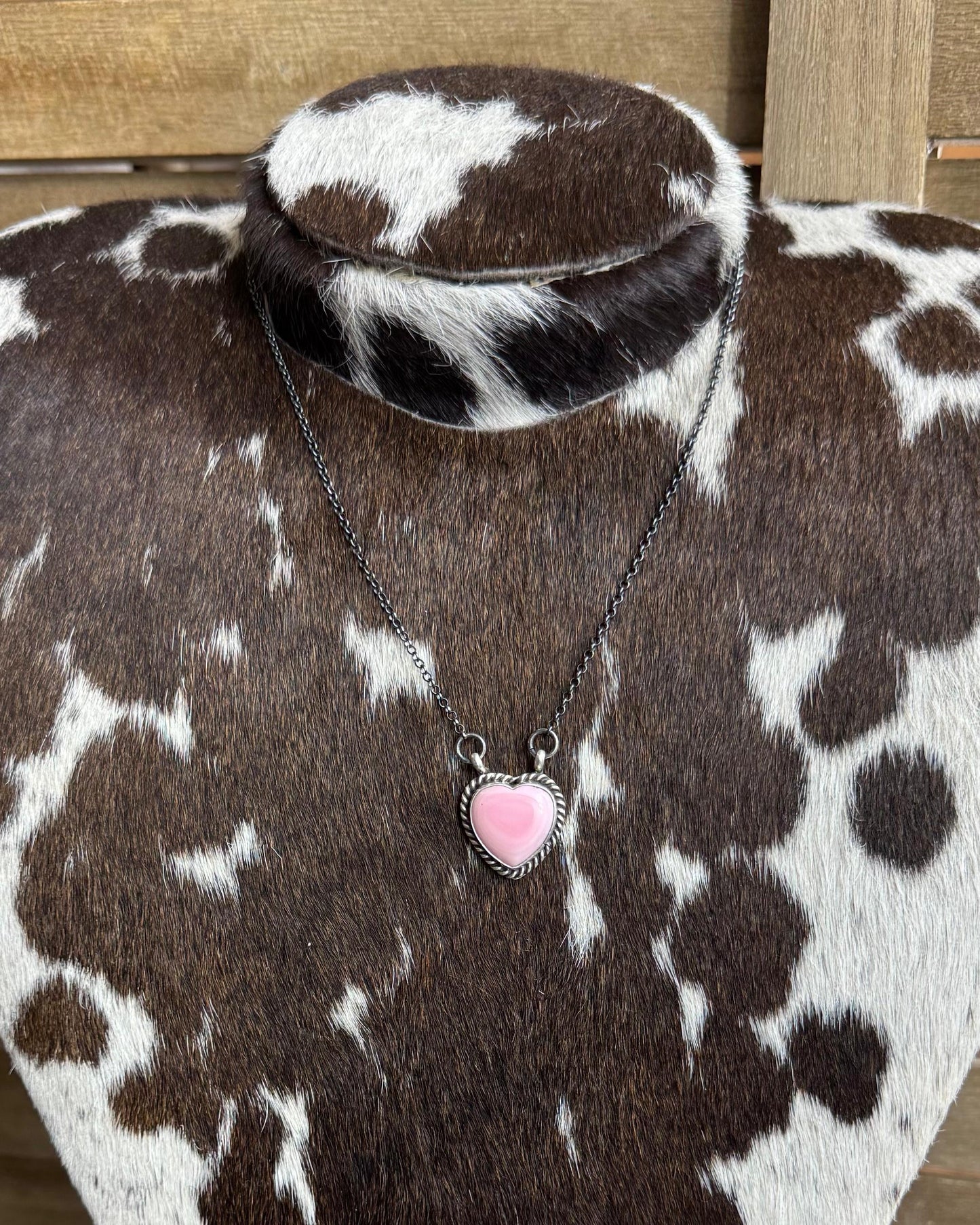 Pink Conch Heart Necklace *Native