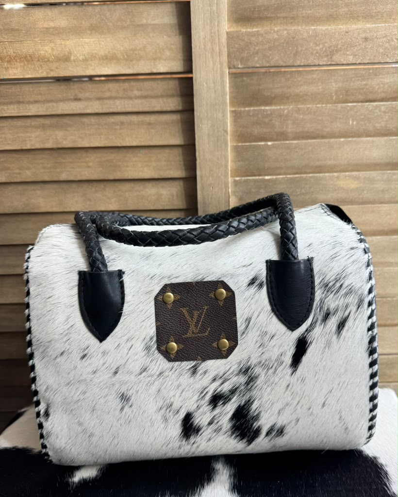 Med Loui Upcycled Black Cowhide Speedy