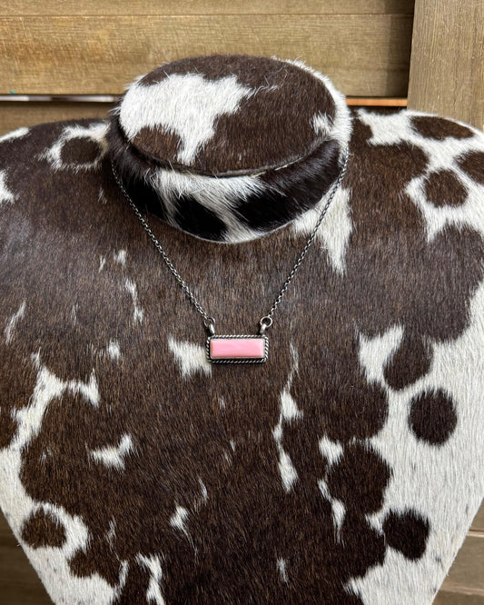 Pink Conch Bar Necklace *Native