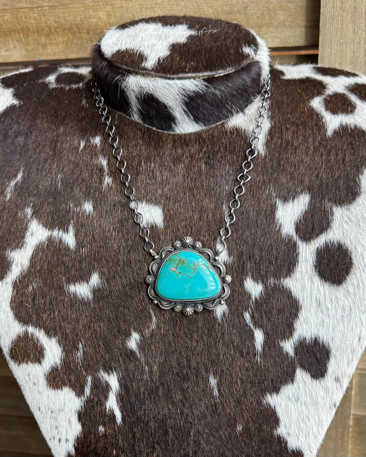Kingman Turquoise Rounded Starburst Necklace *Native