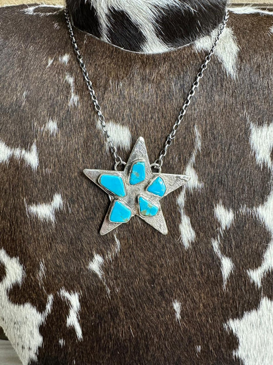 Kingman 5 Stone Star Necklace *Native