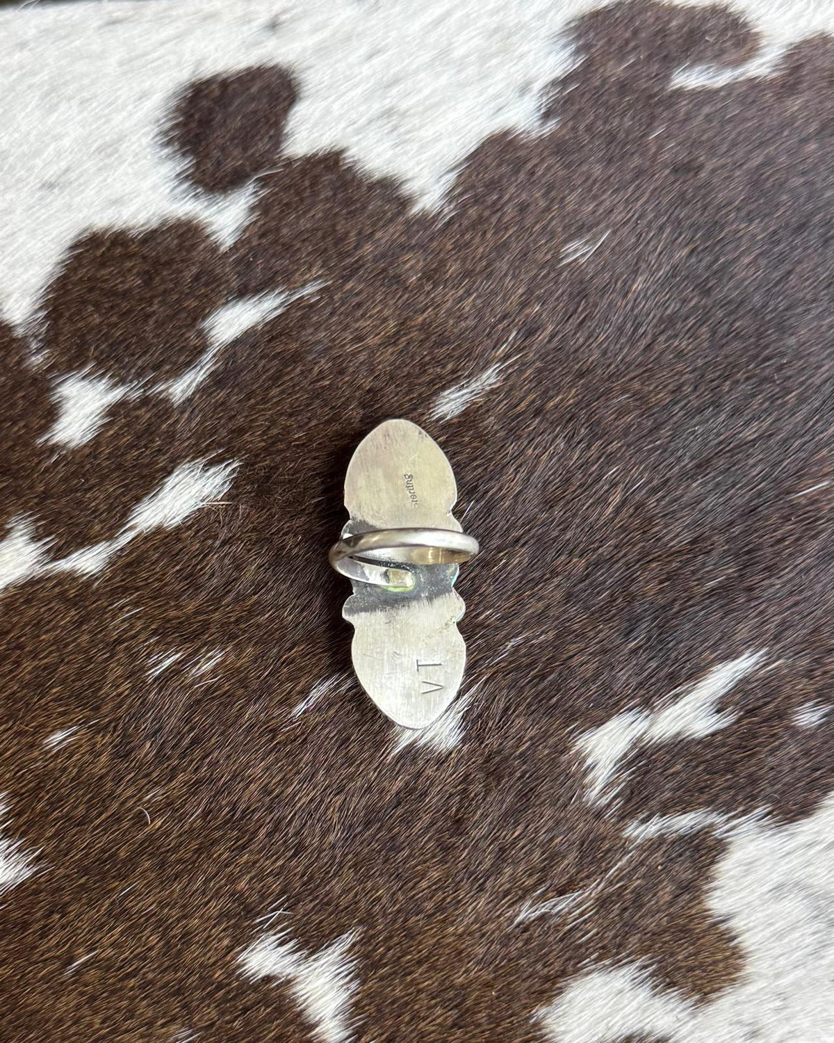 Pink Conch Heart & Dimond Shape Ring Adj. *Native