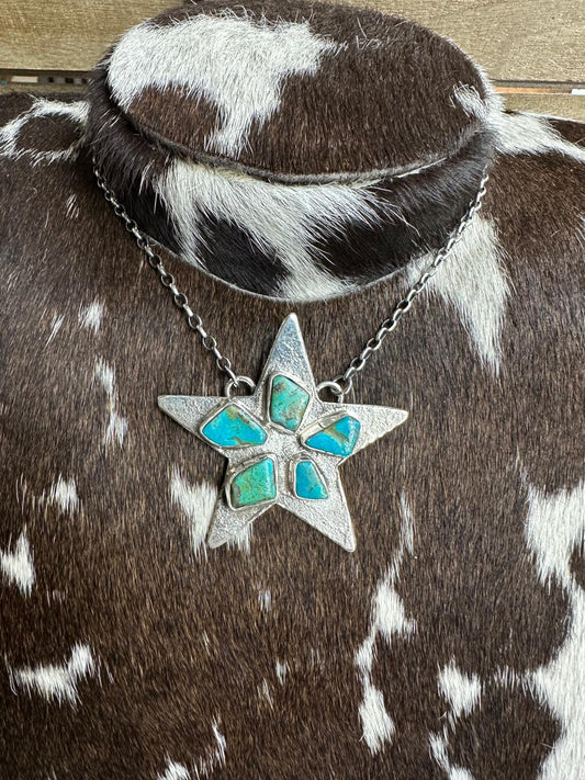 Green Kingman 5 Stone Star Necklace *Native