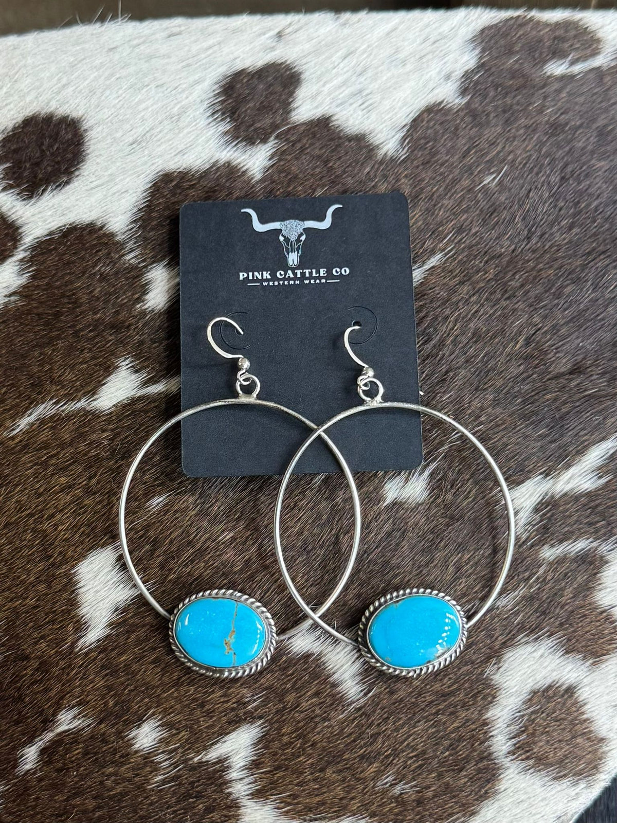 Blue Kingman Dangle Hoops *Native