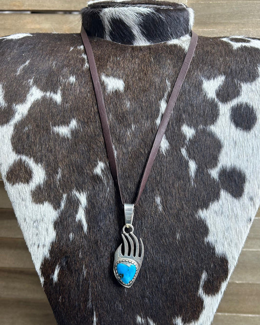 Bear Paw Leather Necklace *Native