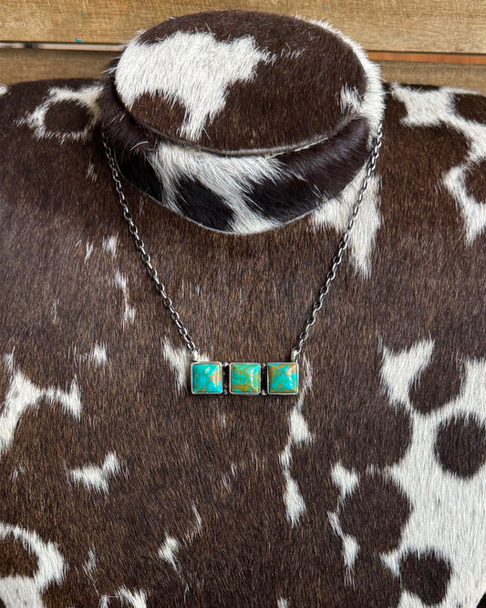 3 Stone Square Necklace *Native
