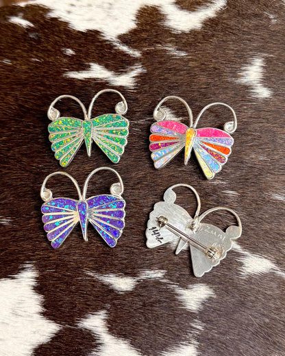 Zuni Pin Brooch Butterfly Pendant *Native