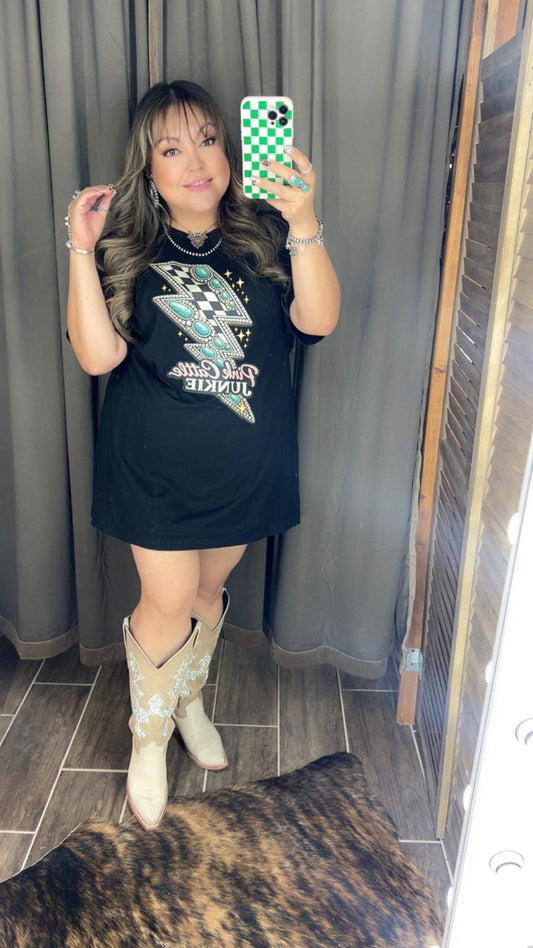 Pink Cattle Turquoise & Bolt Tee