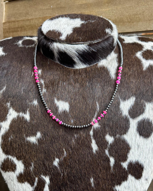 18" Hot Pink Pearl Stacker