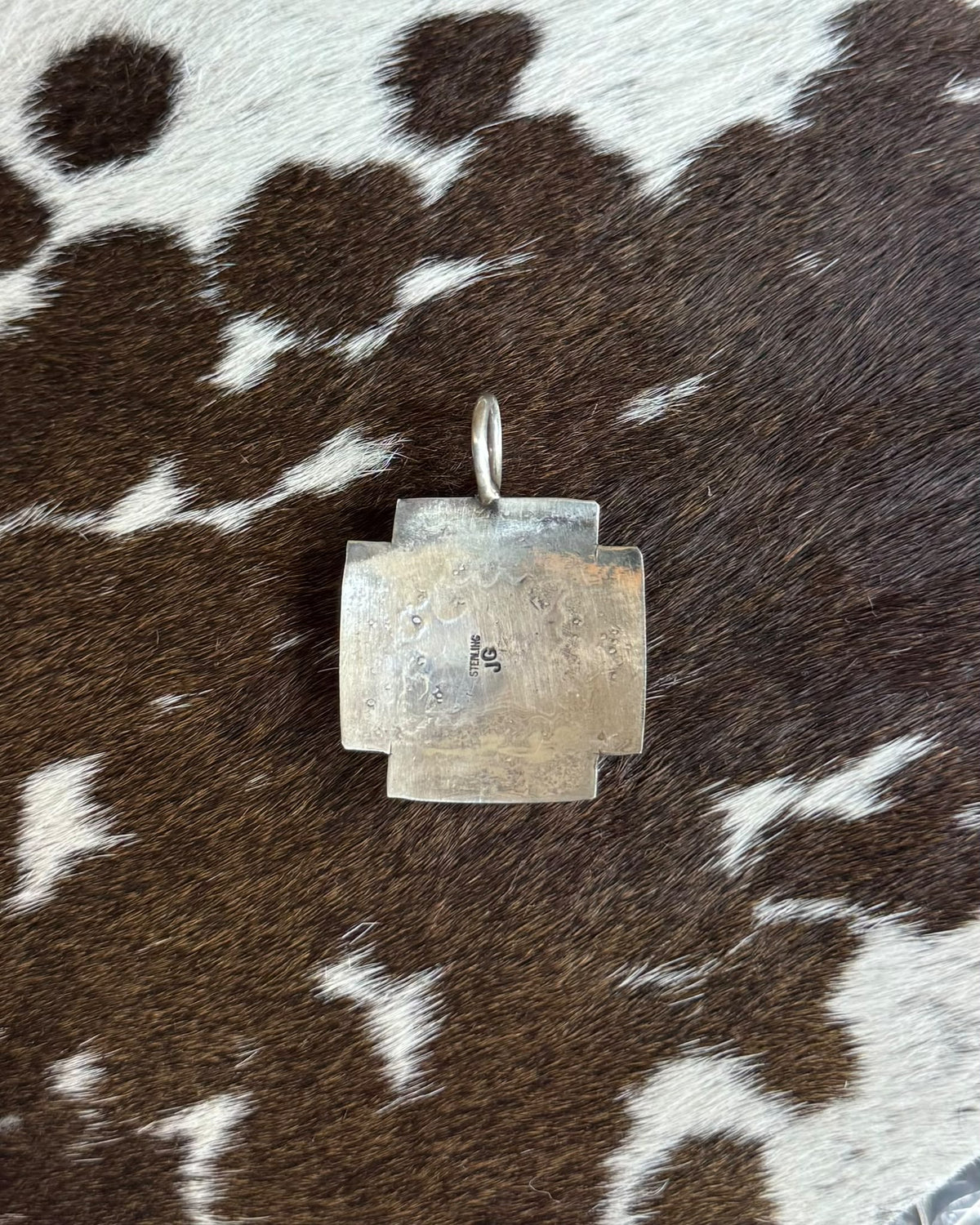 Turquoise Stamped Cross Pendant *Native